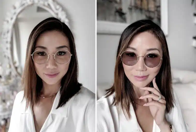 Transition lenses change from light to dark when you move from indoors to outdoors