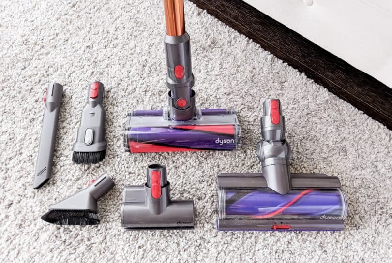 Dyson Cyclone V10 has many attachments so you can clean any surface