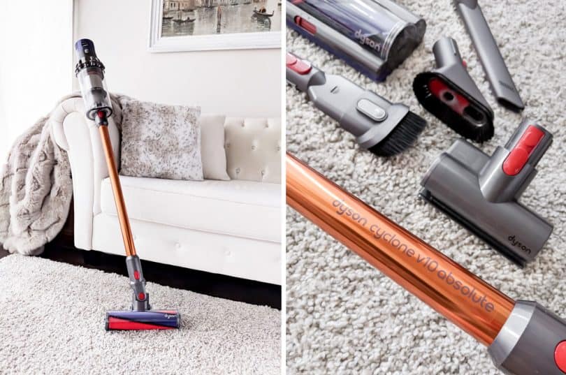The Dyson Cyclone v10 is powerful and versatile cordless vacuum. It has a more powerful motor, a more efficient battery, and a larger bin than the preceding V8