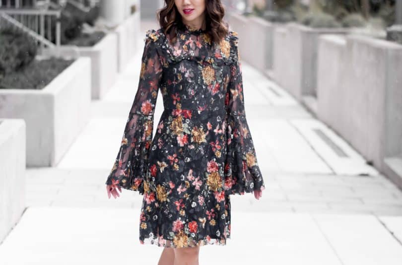 Toronto style blogger - lace and floral dress