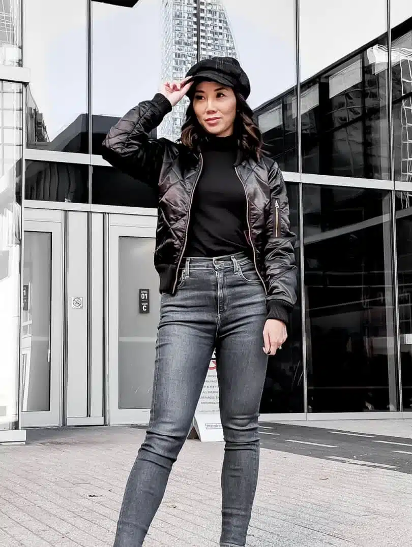 OOTD - Elly Pistol Bomber and denim - Toronto Style BlogHigh Quality Luxury Shopping.com