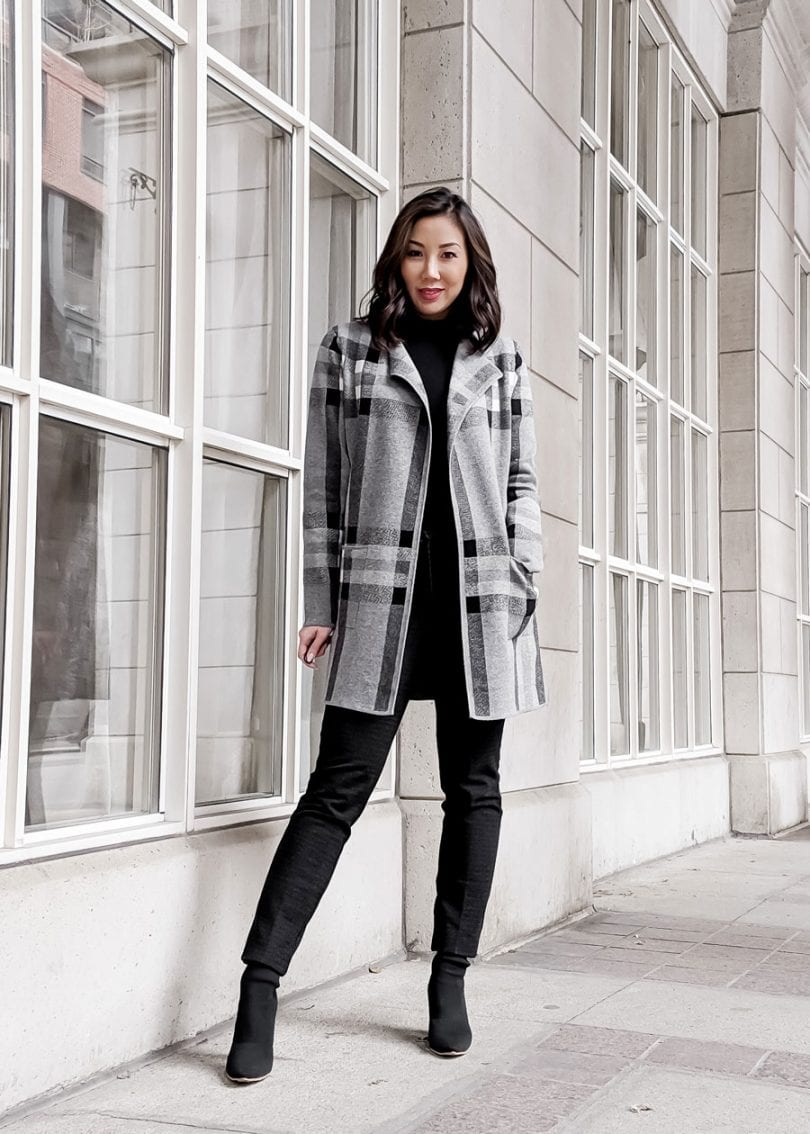 #OOTD - Checker cardigan Alison Sheri - Canadian style bloggerHigh Quality Luxury Shopping
