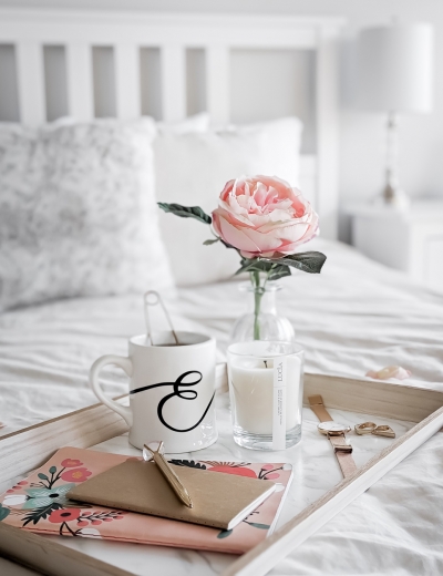 DIY Marble and Gold Breakfast Tray
