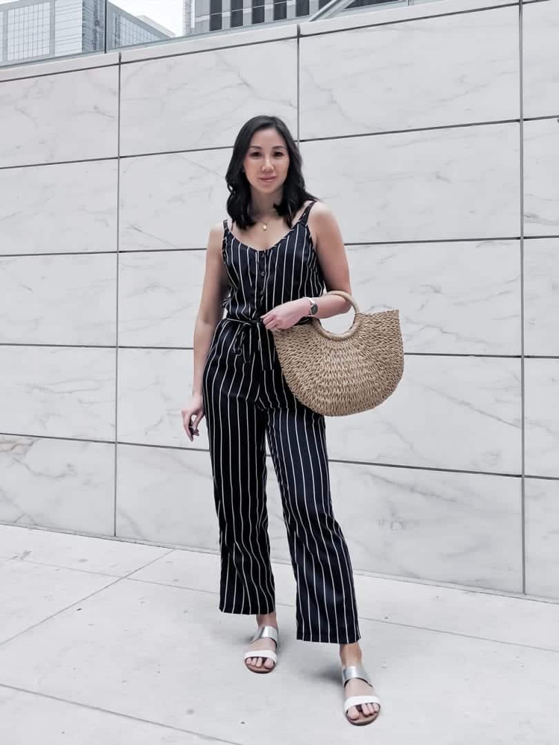 Brunch outfit - Striped Single Breasted Knot Cami Top With Pants
