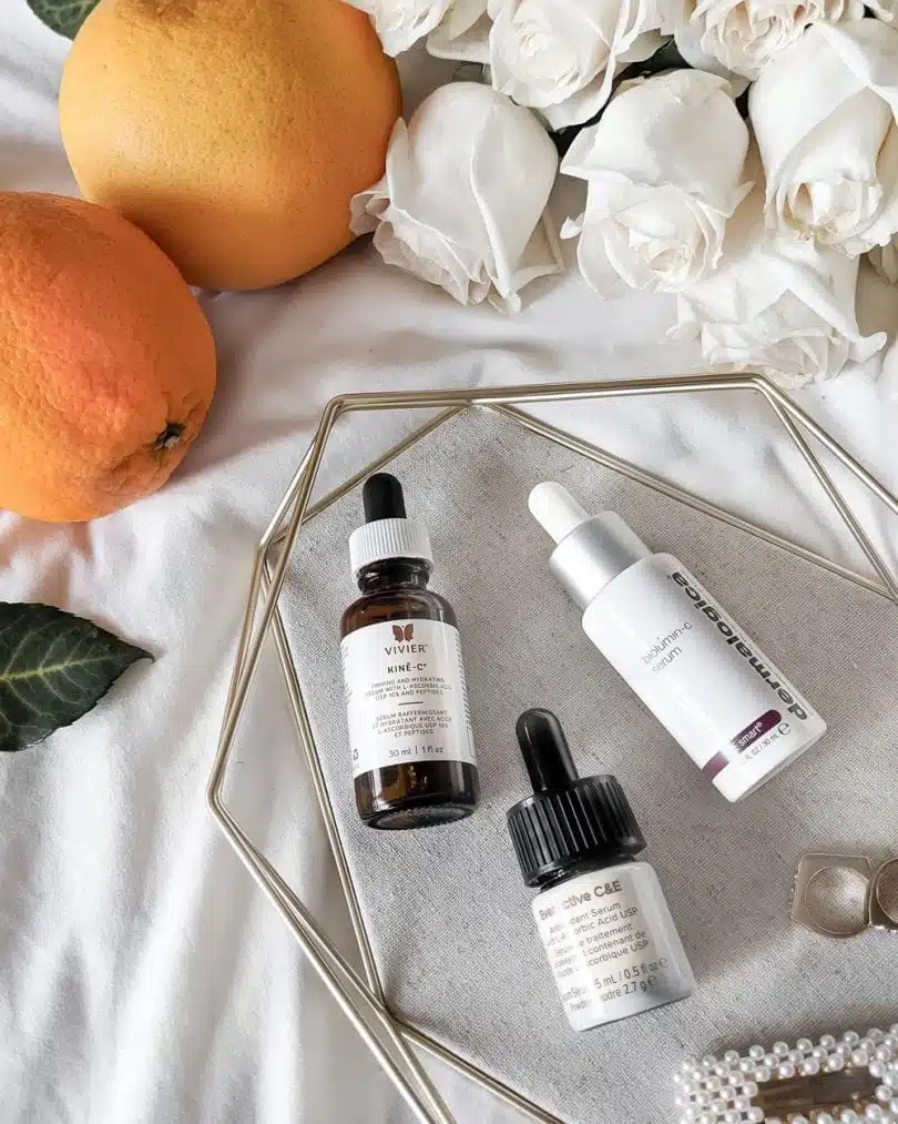 Vitamin C serums for skin brightening