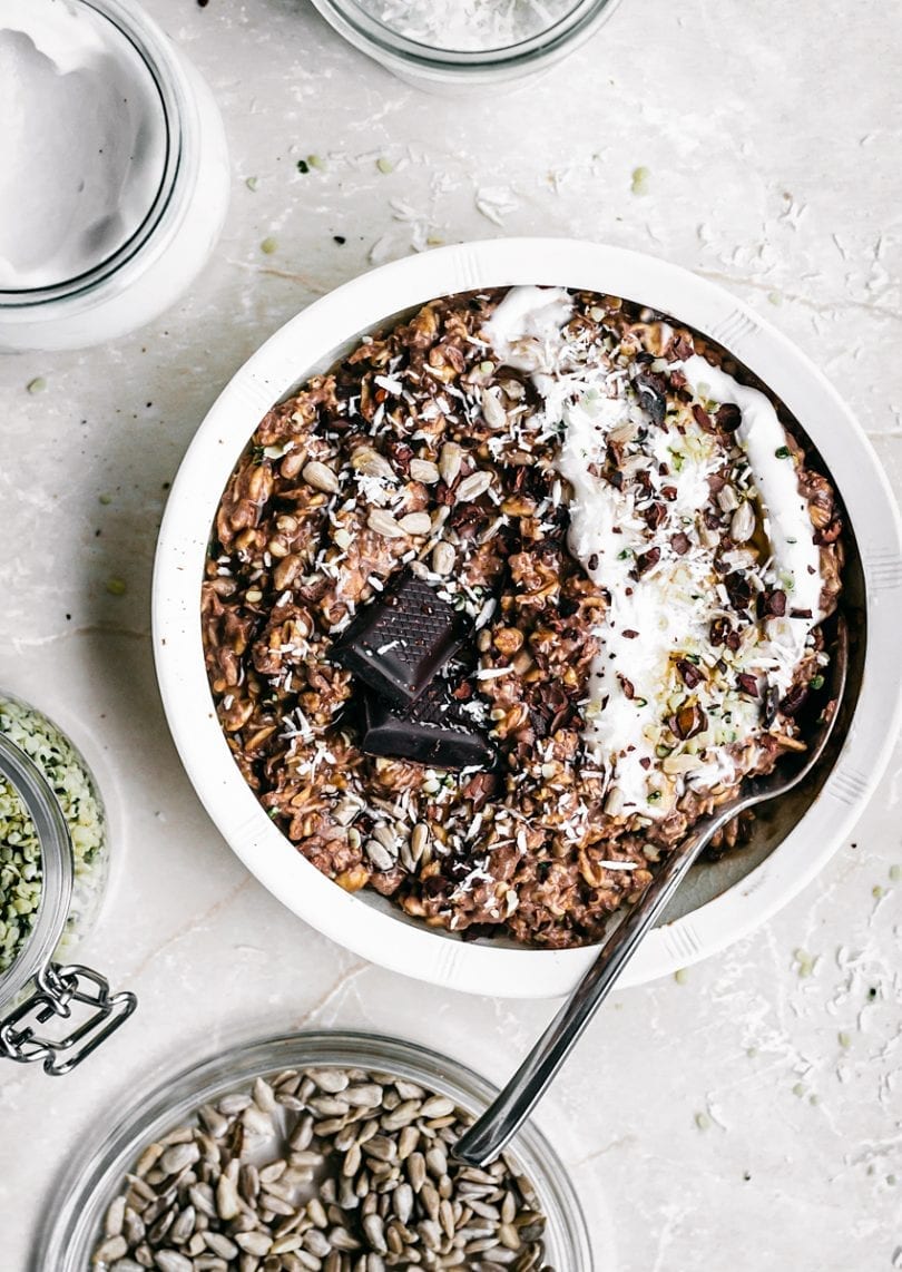 Easy Breakfast Ideas - Chocolate Coconut Overnight Oats
