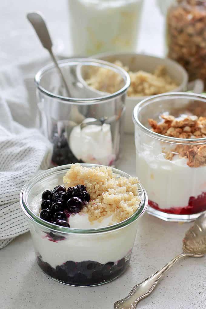Easy Low Sugar Breakfast Recipes - DIY fruit on the bottom yogurt cups