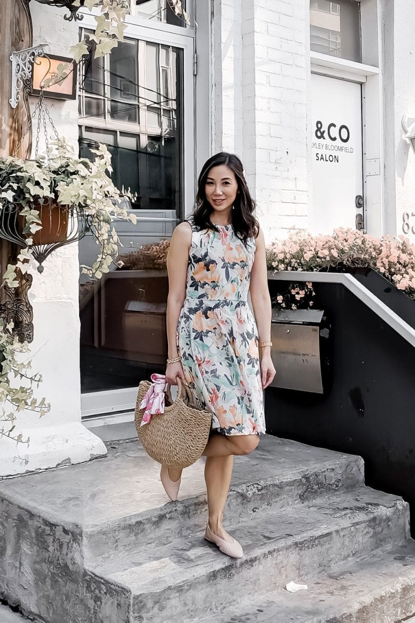#OOTD - fit and flare dress floral print - Summer outfit ideas