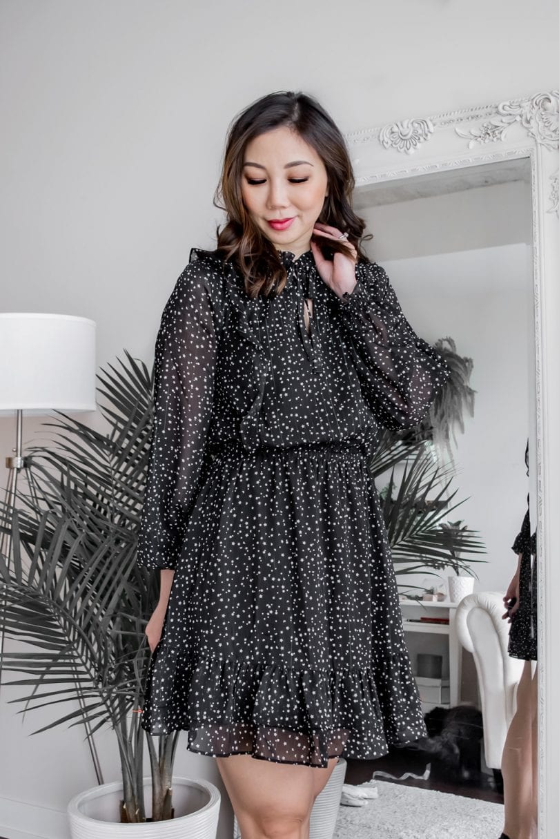#OOTD - black polka dot dress from Cupcakes and Cashmere