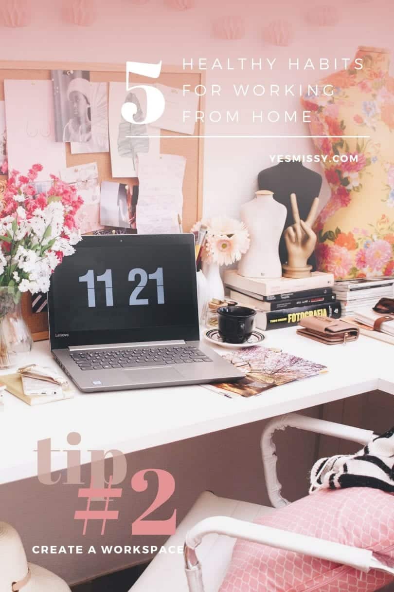 How to be more organized when you work from home - tip #2 create a workspace... by Lifestyle blogger Eileen Lazazzera ofHigh Quality Luxury Shopping.com