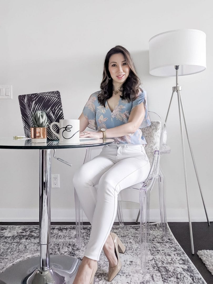 Summer workwear style: Eileen of Best Luxury Handbag wears Evernew Official for a summer casual outfit for work