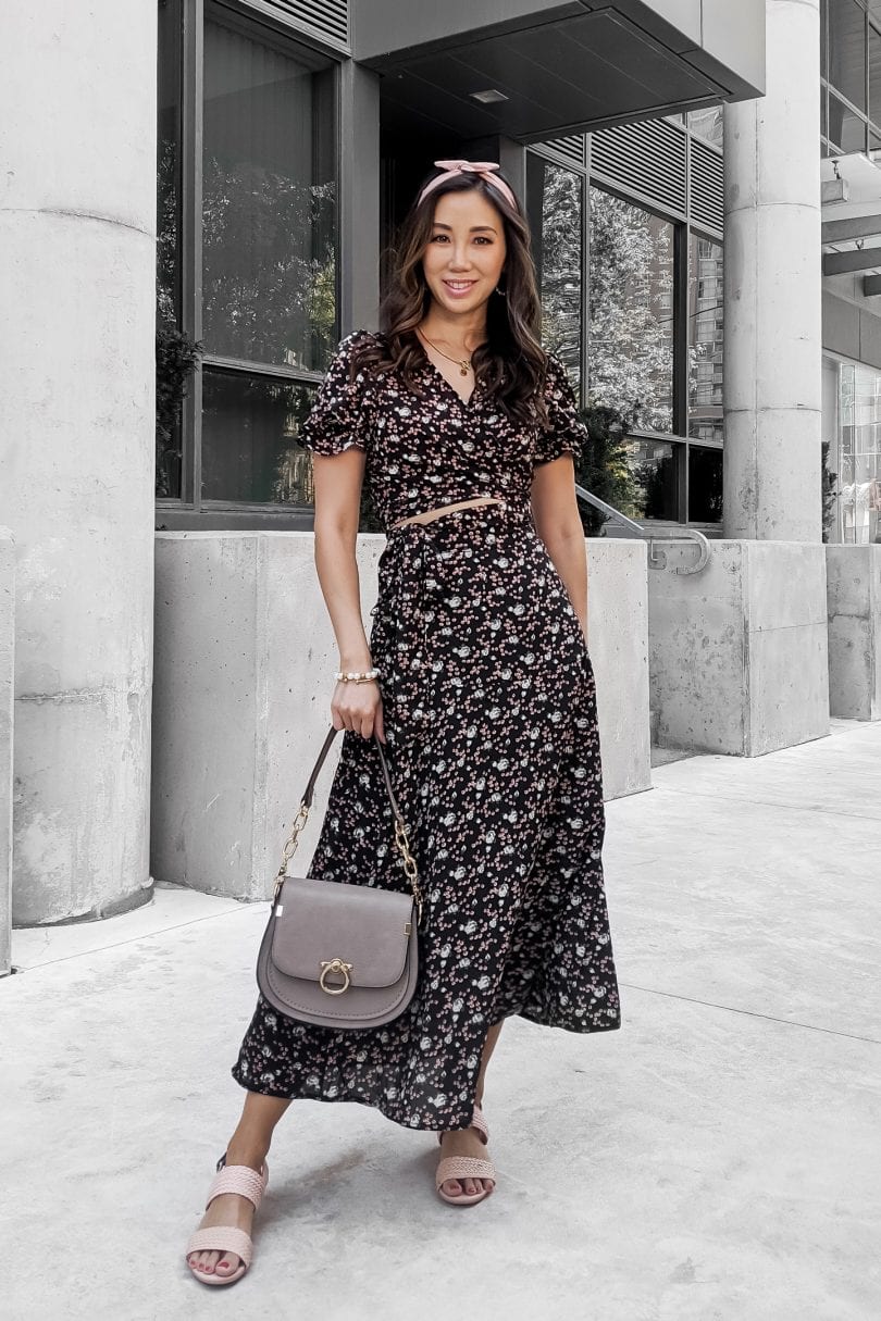 Summer 2 piece floral set styled by Eileen Lazazzera ofHigh Quality Luxury Shopping