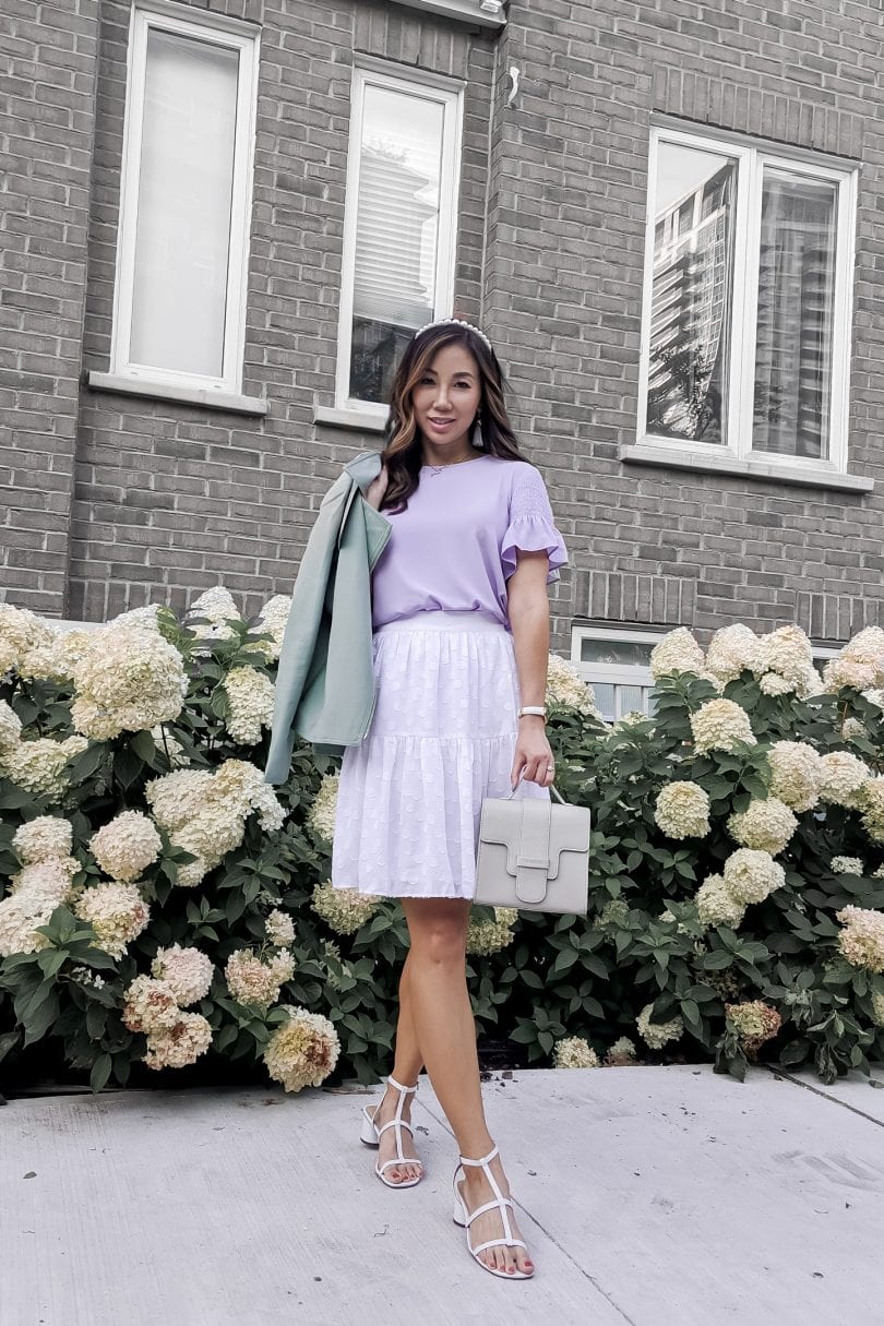 Casual workwear outfit from Ann Taylor styled by fashion blogger Eileen Lazazzera ofHigh Quality Luxury Shopping.com