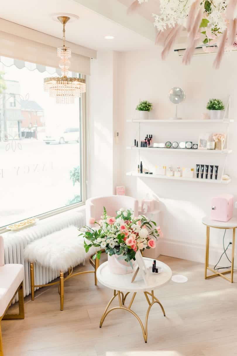 The beautiful interiors at the Fancy Face Rosé Room