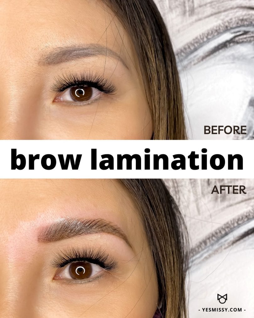 Brow lamination before and after results! Learn more about this semi-permanent brow treatment at yesmissy.com