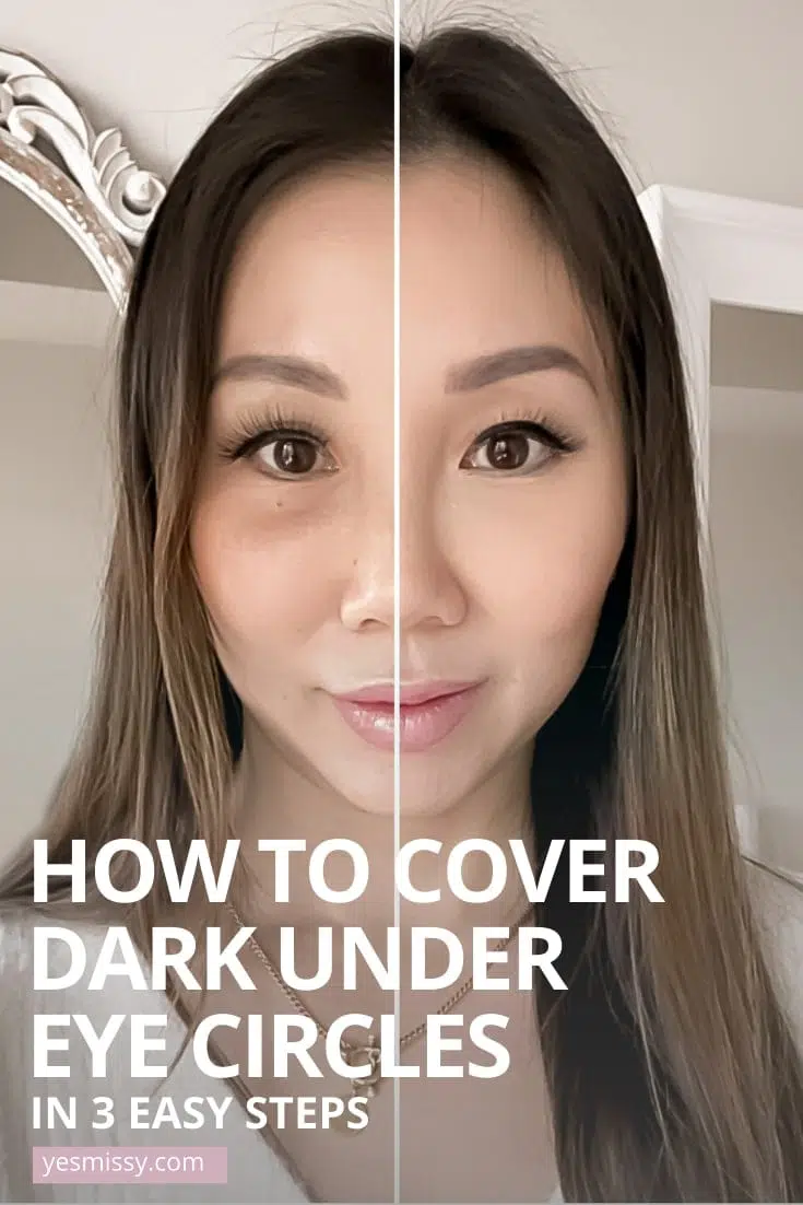 Learn how to cover dark under eye circles in 3 easy steps. Get the full tutorial at yesmissy.com
