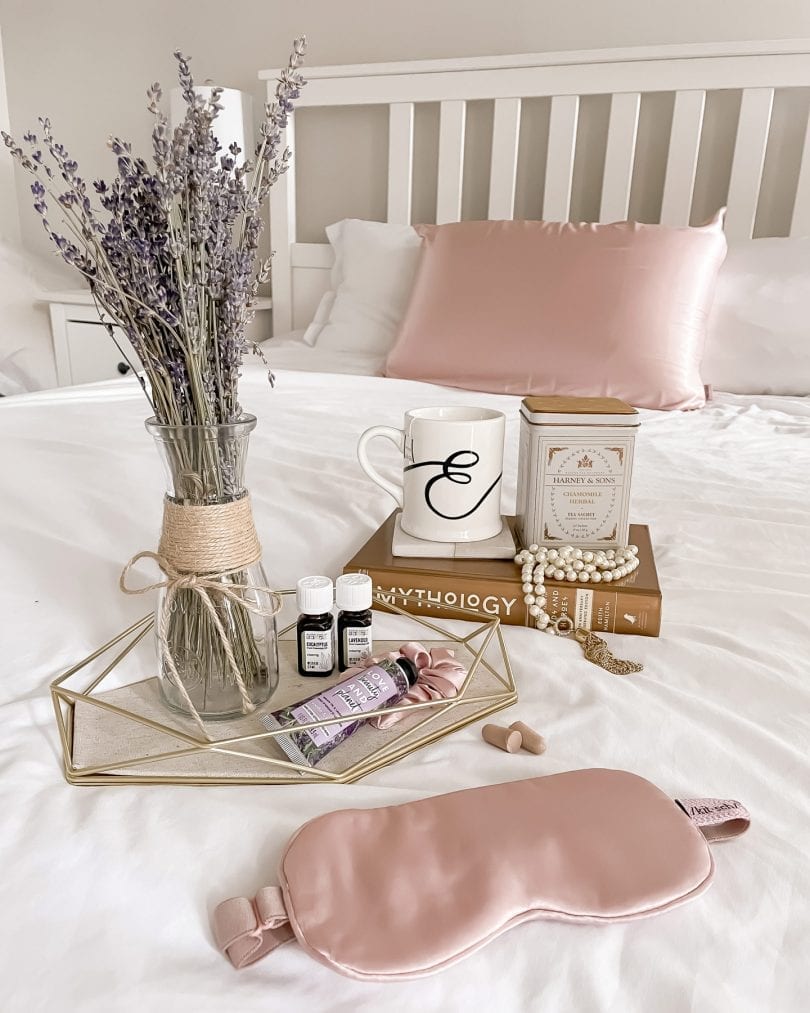 Having a hard time falling asleep? Wearing sleep mask can help. Also relax with some essential oils and chamomile tea. For more ideas visit yesmissy.com