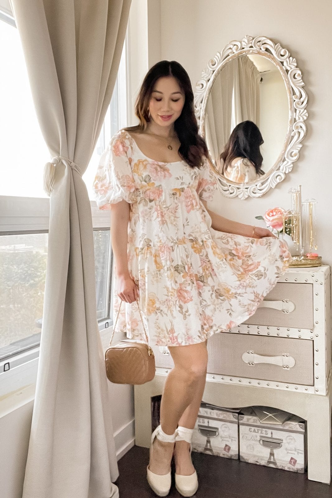 Flowy floral summer dress styled by Eileen Lazazzera of yesmissy.com