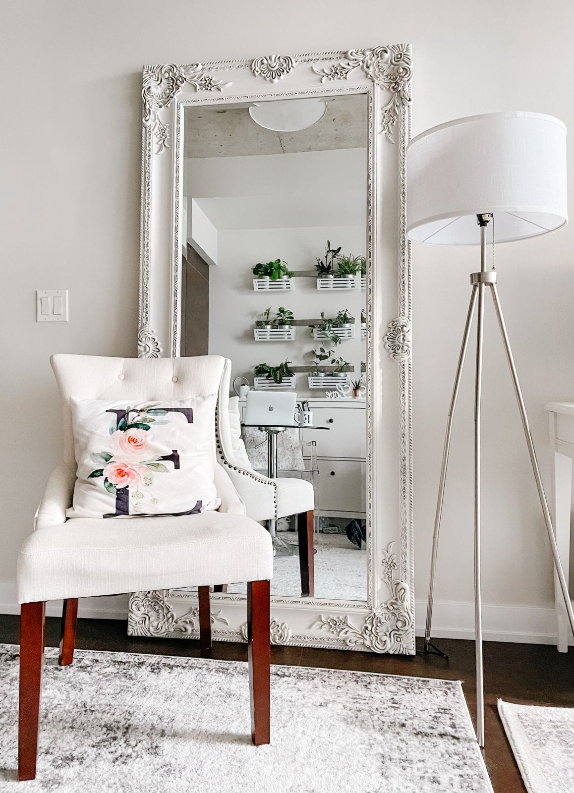 Condo Apartment Tour - Sitting area with mirror