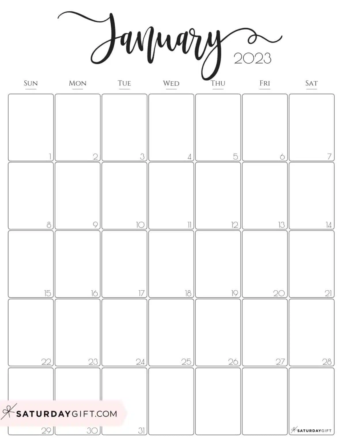 Cute Free Calendar Printables - chic minimalist monthly calendar design 