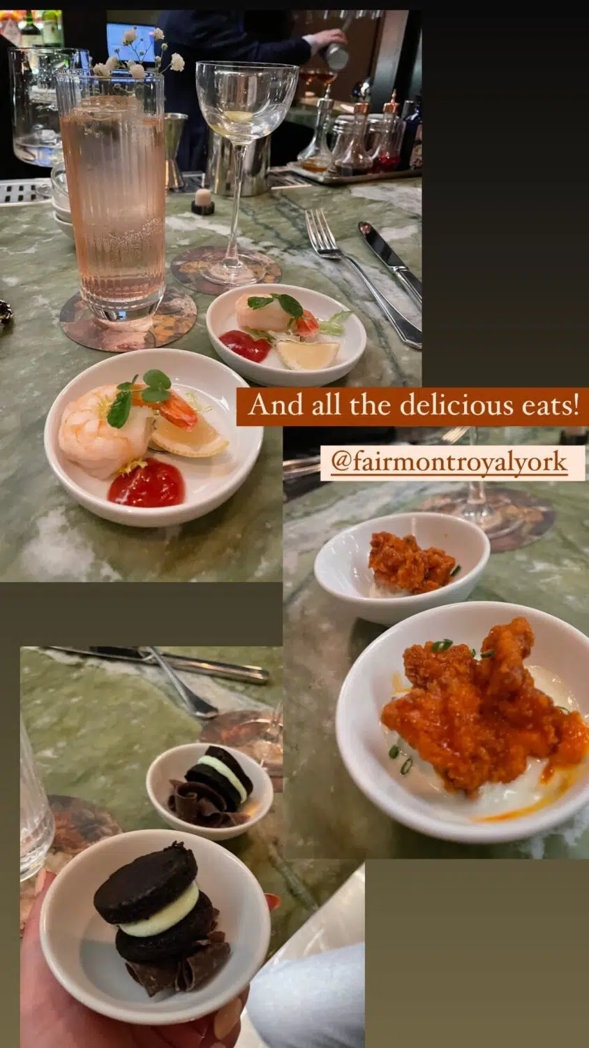 Fairmont Royal York Library Bar Opening Night tasting menu