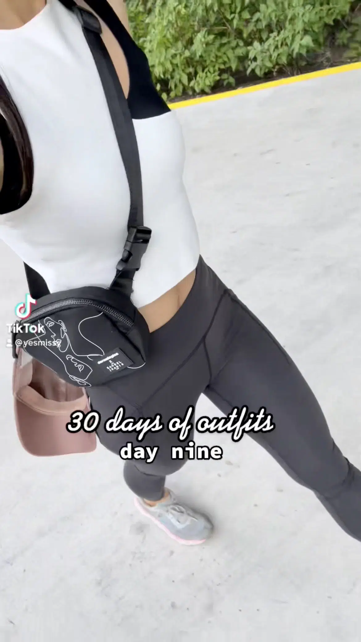 weekend casual fit for my daily #hotgirlwalk 💕 Athleisure style: Cut out tank top c/o @superdown Revolve, leggings fr :ululemon, sneakers from SKECHERS, baseball cap from Aritzia. More summer outfit ideas on yesmissy.com