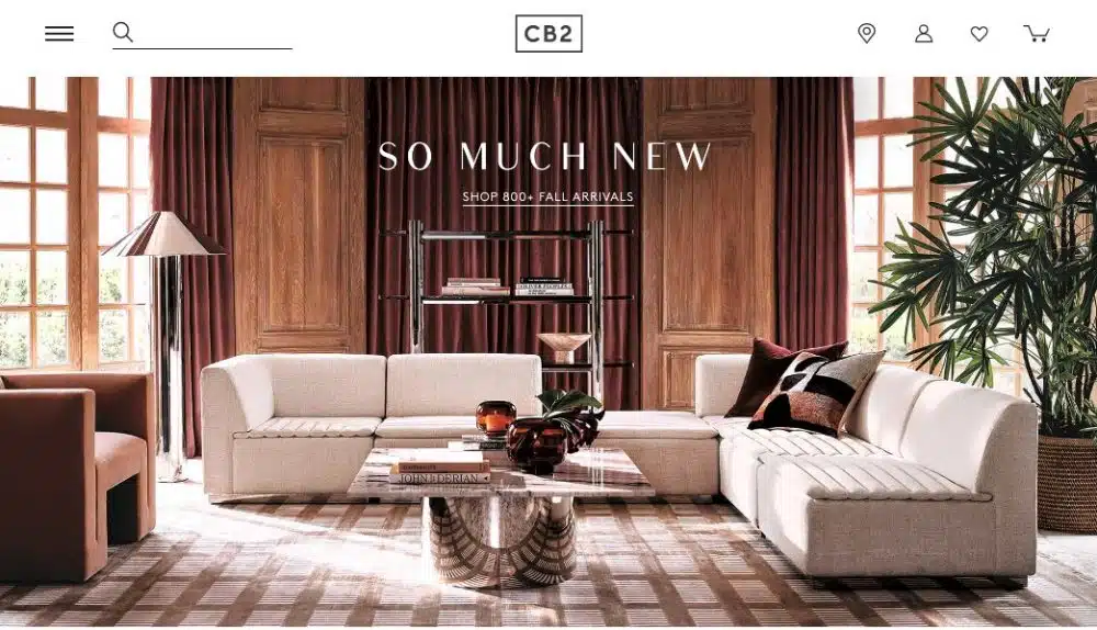 CB2 is a sister brand to Crate & Barrel. They specialize in chic, modern furniture, home decor and accessories — a great Pottery Barn alternative for a more contemporary look.