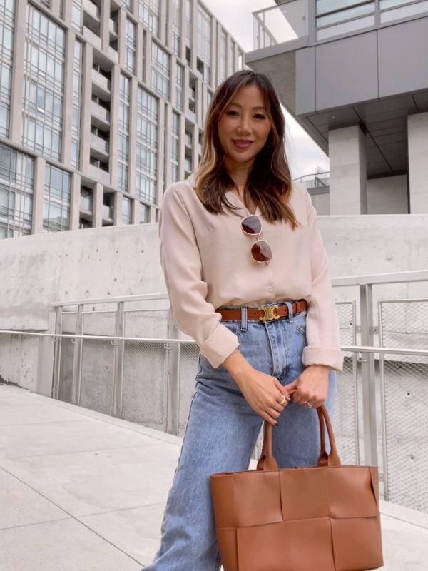 Fall Look: Wide Leg Jeans and Blouse