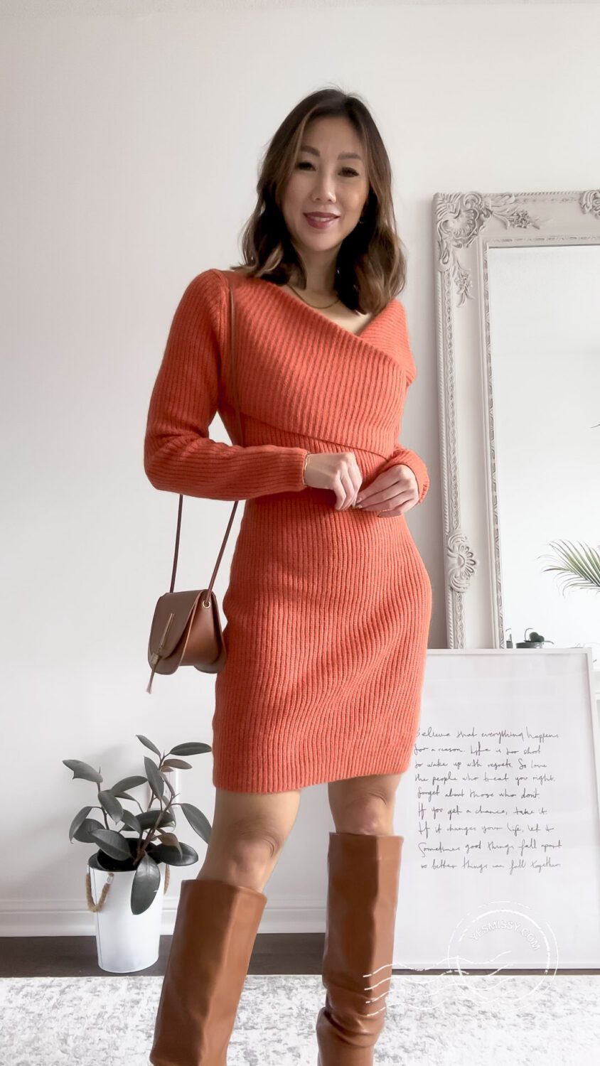 cozy sweater dress for everyday and casual events. More holiday dress ideas on yesmissy.com