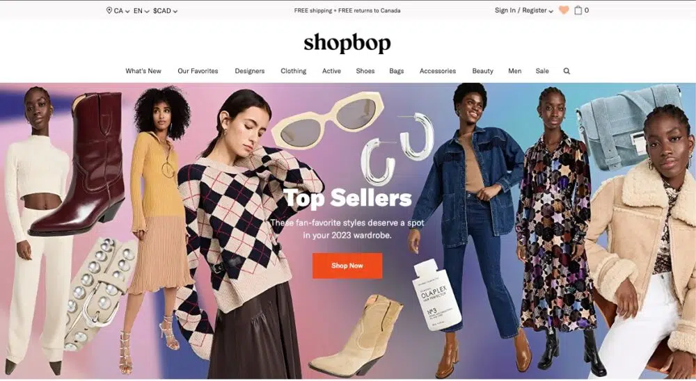 Shopbop - Best luxury online shopping sites for women 
