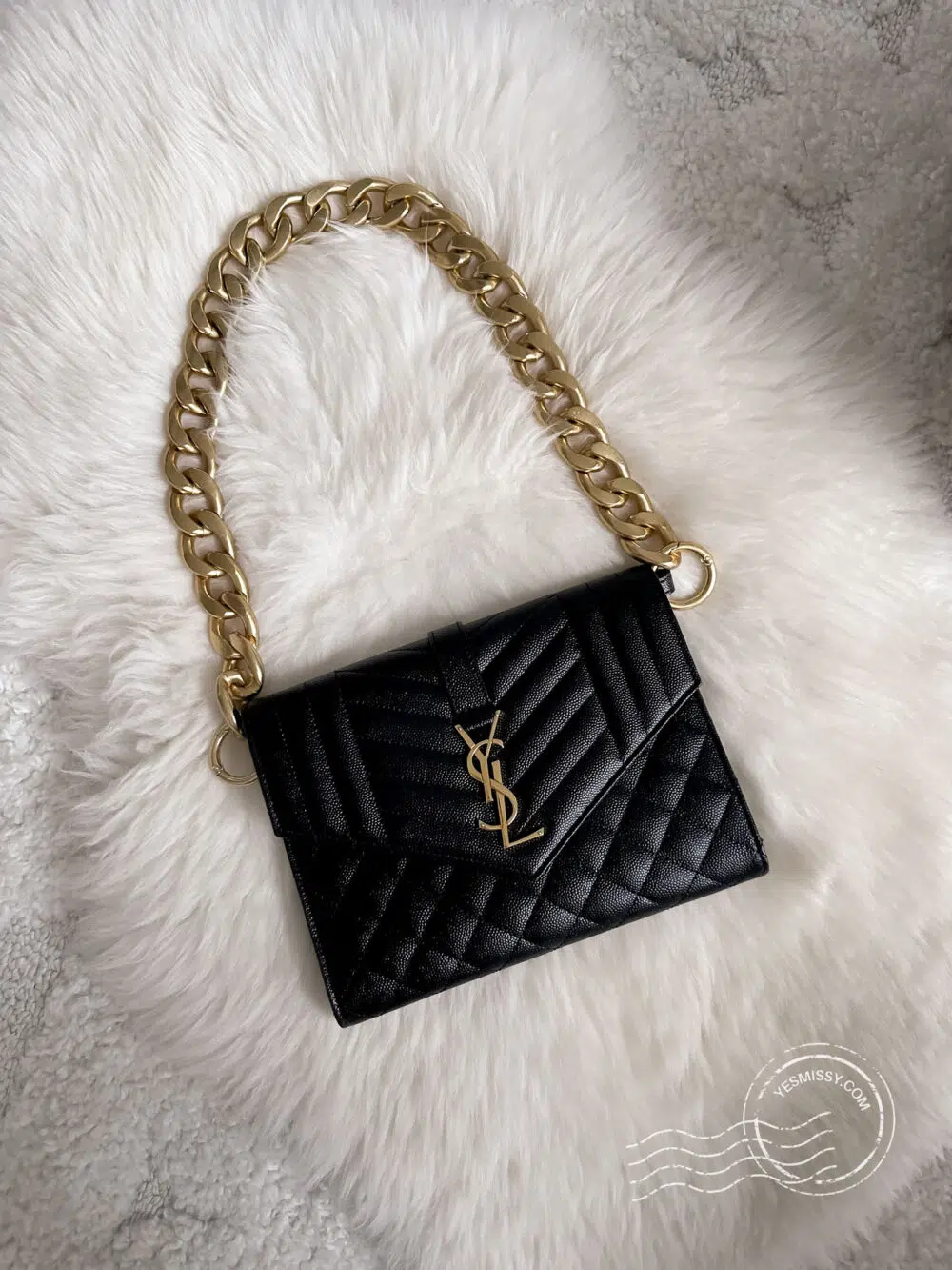 The best bag hack - buy chain straps from Amazon to convert a clutch or wallet into a handbag