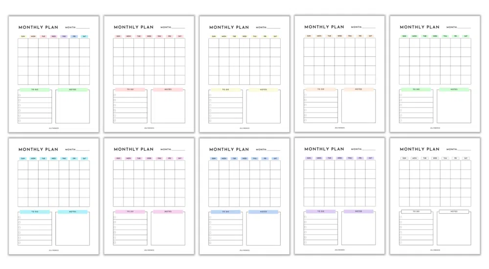 Cute monthly calendar - January 2024