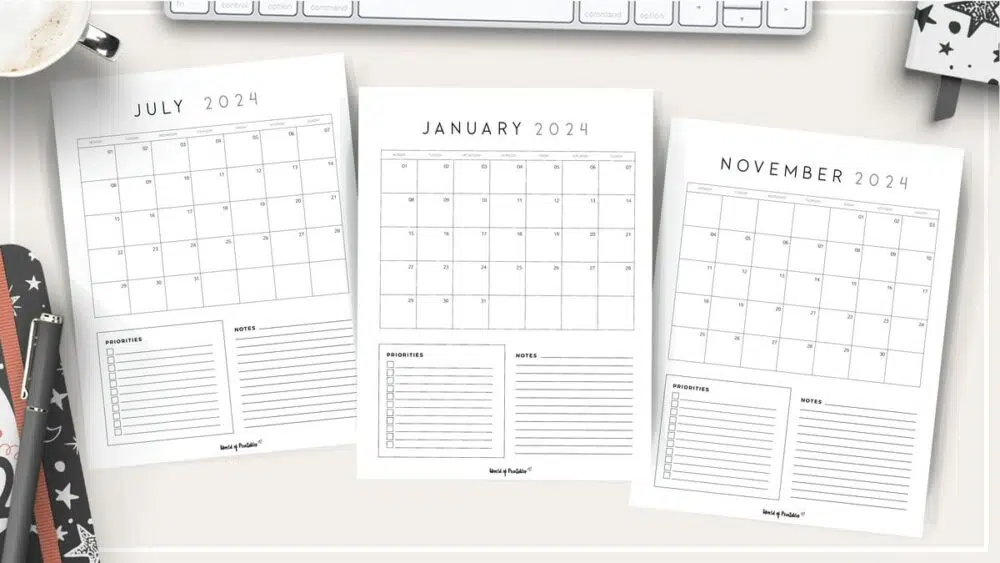 Minimalist Chic Monthly 2024 Calendar