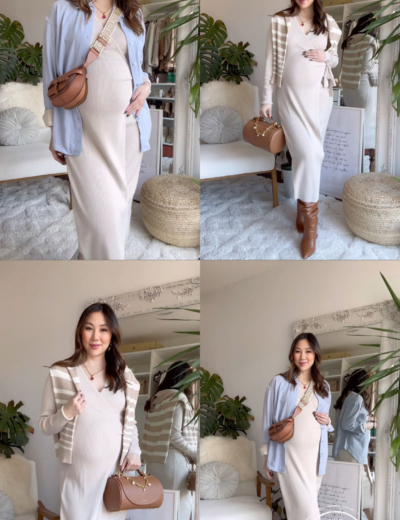 Maternity Outfit Ideas: 1 dress styled 2 ways