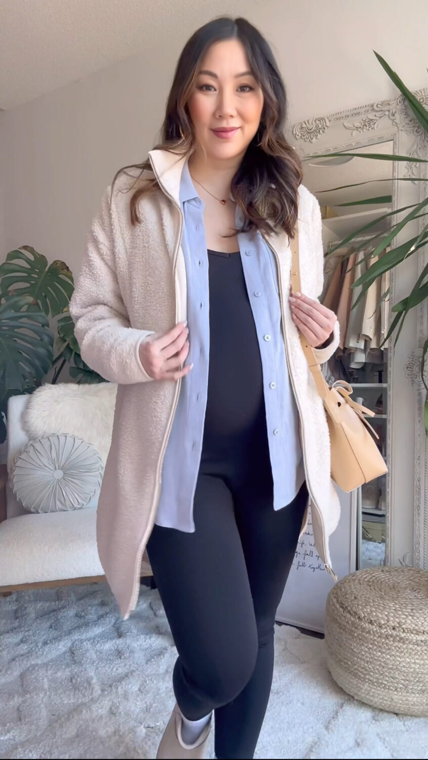 Pregnancy Outfit ideas for casual days and running errands from Thyme Maternity  RWCO